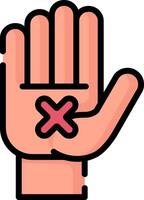 A hand with an x on it vector