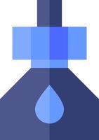 A blue and white bottle with a drop of water vector