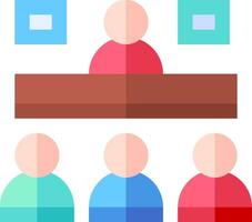 A group of people sitting at a table with a man in the middle vector