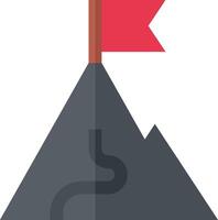 A red flag on top of a mountain with a road going down it vector