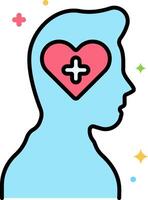 A person with a heart in their head vector