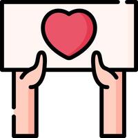 Hands holding a heart shaped card with a white background vector