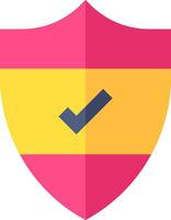 A shield with a tick mark on it vector