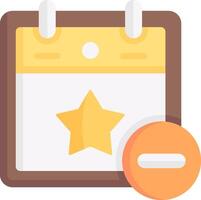 A calendar with a star and a button vector