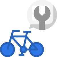 A bicycle and a wrench are next to a speech bubble vector