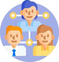 A group of people with a circle around them vector