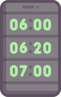 A clock with green numbers on it vector