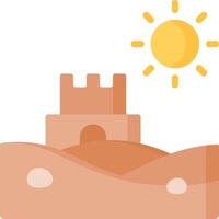 A sand castle with a sun and a castle vector