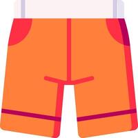 An orange shorts with a purple stripe vector