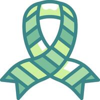 A green ribbon with a white background vector