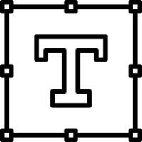 The letter t in a square frame vector