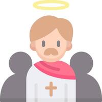 A cartoon image of a man with an angel halo vector