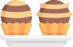 Two chocolate eggs in a cupcake holder vector