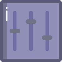 A purple and gray square with four different colored buttons vector