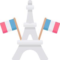 The eiffel tower with two flags vector