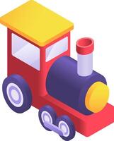 A cartoon train is shown on a white background vector