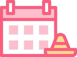 A calendar icon with a cone and a calendar vector