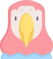 A pink bird with a yellow beak and a yellow head vector