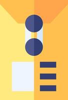 A yellow envelope with a blue and orange background vector