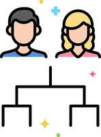 A couple is standing in front of a tree with a family tree vector