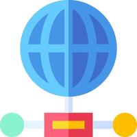 A globe with four different colored circles on it vector