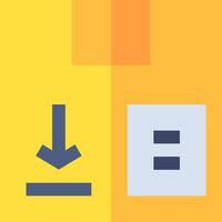 A yellow and orange background with a blue arrow pointing to a file vector