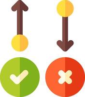 A set of icons with arrows and check marks vector