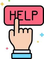 Help button icon vector