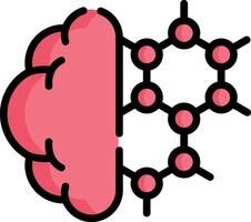 A brain with a molecule structure in it vector
