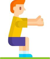 A man is squatting down and pointing his finger vector