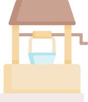 A water well with a bucket and a bucket vector