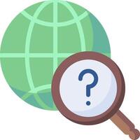Magnifying globe with question mark illustration vector