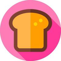A slice of bread with a long shadow vector