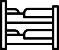 A black and white image of a rack with two shelves vector