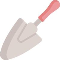 A shovel with a red handle on a white background vector
