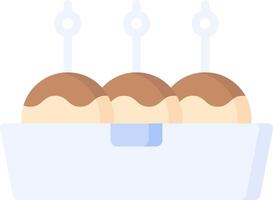 Three eggs in a basket with a spoon vector