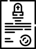 A black and white icon of a document vector