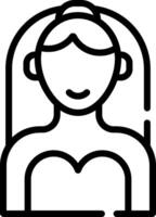 A bride icon with a heart on it vector