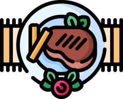 Steak icon with a knife and fork vector