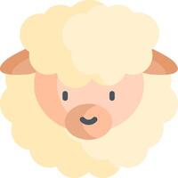 A sheep head with a big nose and a big smile vector