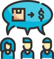 A group of people with a speech bubble with a dollar sign vector