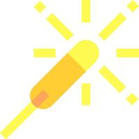 A yellow stick with a light bulb on it vector