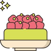 A cake with strawberries on top of it vector