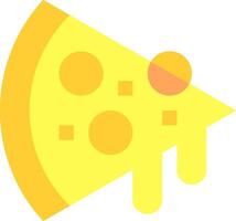 A slice of pizza with a dripping yellow substance vector