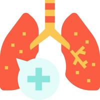 Lungs with a cross and a plus sign vector