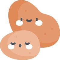 Two potatoes with eyes and faces vector