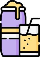 A can of soda and a glass of juice vector
