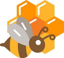 A bee with honeycombs on a white background vector