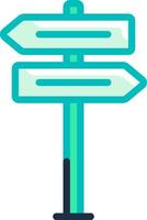 A green signpost with two arrows pointing in different directions vector