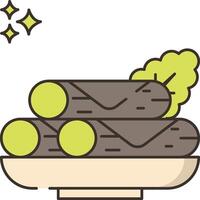 Logs in a bowl with a star on top vector